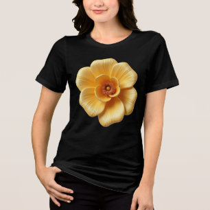 Elegant Guld-Gult Blommor Bella+Canvas T Shirt