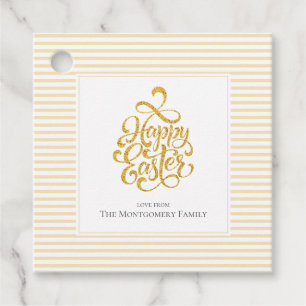 Elegant Guld Gult Stripe Gift Märkres Gåvor Etiketter