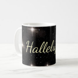 Elegant Guld Halleluja! På Stars Black Helgdag Kaffemugg