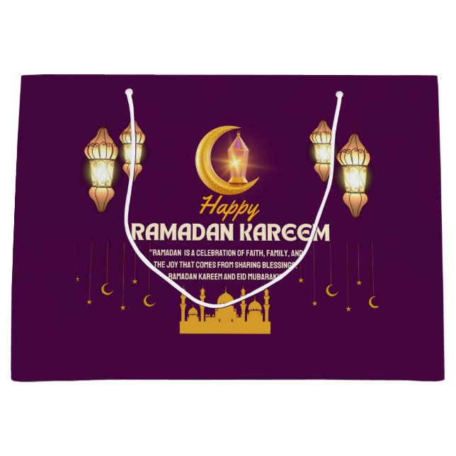 Elegant guld halvmåne Ramadan Mubarak hälsning (Framsidan)