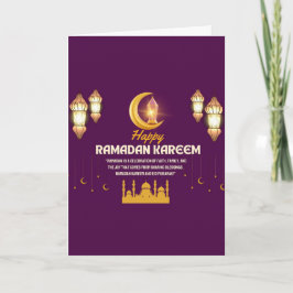 Elegant guld halvmåne Ramadan Mubarak hälsning Kort