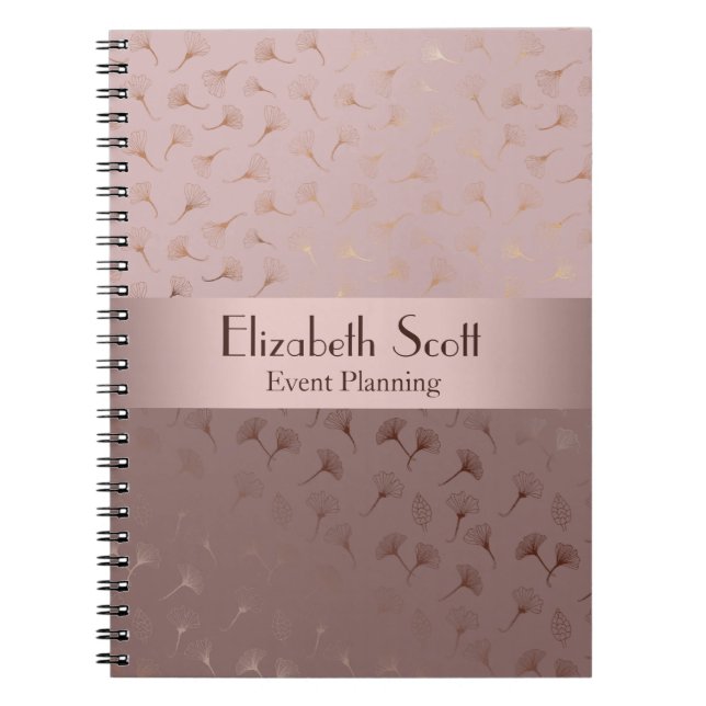 Elegant Guld Hand plockade Blommigten Journal/vid  Anteckningsbok (Framsidan)