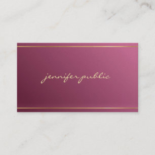 Elegant Guld Hand Script Aesthetic Elite Luxury Visitkort