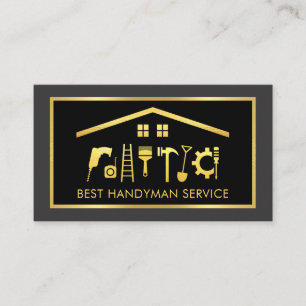 Elegant guld hantverkare verktyg ram visitkort