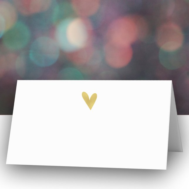 Elegant Guld Heart Bröllop-kort Placeringskort (Skapare uppladdad)