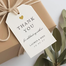 Elegant Guld Heart Bröllop Möhippa Presentetikett