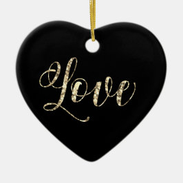 *~* Elegant Guld Heart Kärlek Ornamet Julgransprydnad Keramik