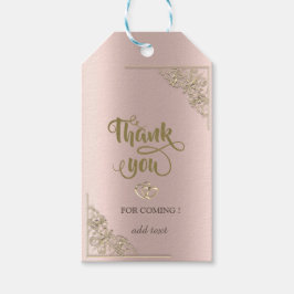 Elegant Guld Hearts Ro Guld Tack Presentetikett