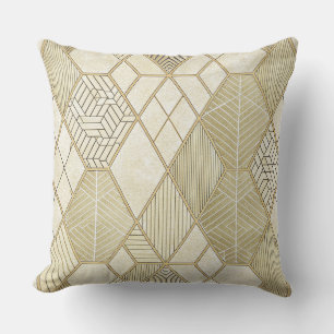 Elegant guld hexagon geometrisk mönster - Marmor 4 Kudde
