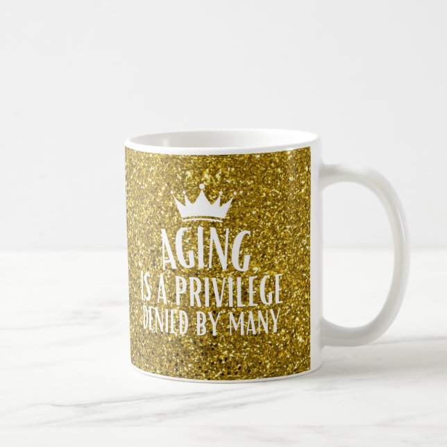 Elegant Guld, högre värderingsoffert Kaffemugg (Höger)
