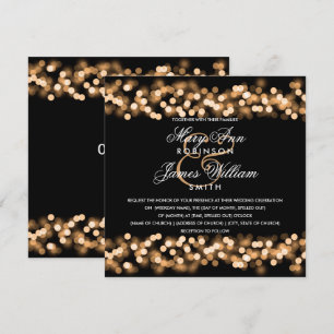 Elegant Guld Hollywood Glam Bröllop Inbjudningar