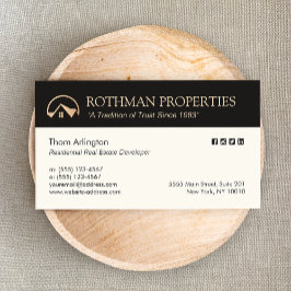 Elegant Guld Home Logotyp Real Gods Developer Visitkort