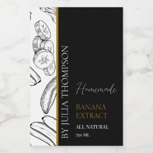 Elegant Guld Homemade Banana Extract Label Vinetikett