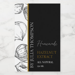 Elegant Guld Homemade Hazelnut Extract Label-etike Vinetikett