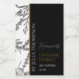 Elegant Guld Homemade Lavender Extract-etikett Vinetikett
