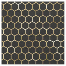 Elegant Guld Honeycomb Black Mönster