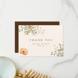 Elegant Guld Höst Blomma Bröllopsdusch Tack