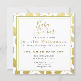 Elegant Guld Höst löv - Babykläder Inbjudningar