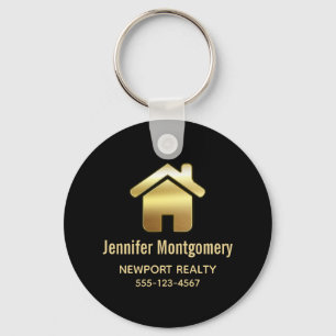 Elegant Guld House Symbol Real Gods Business Nyckelring