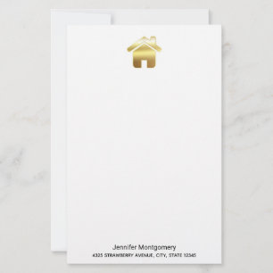 Elegant Guld House Symbol Real Gods Design