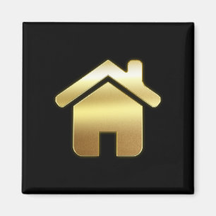 Elegant Guld House Symbol Real Gods Design Magnet