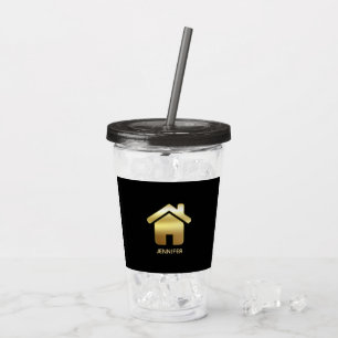 Elegant Guld House Symbol Real Gods Design Take Away Mugg
