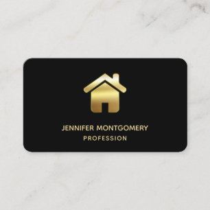 Elegant Guld House Symbol Real Gods Design Visitkort