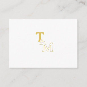 Elegant guld initial monogram följekort tilläggskort