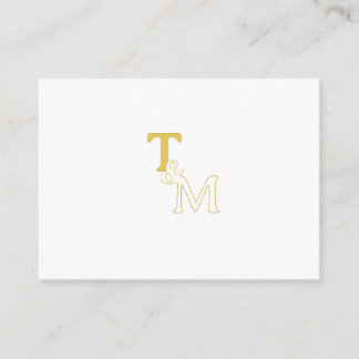 Elegant guld initial monogram följekort tilläggskort