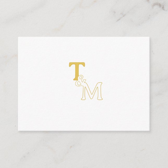 Elegant guld initial monogram följekort tilläggskort (Framsida)