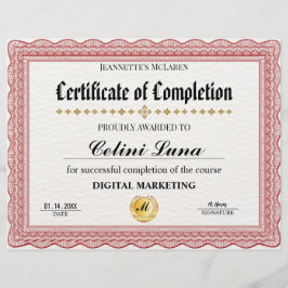 Elegant Guld-intyg - modernt