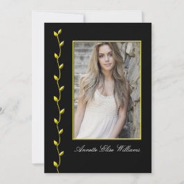 Elegant Guld Ivy och din Photo blackBG Meddelande