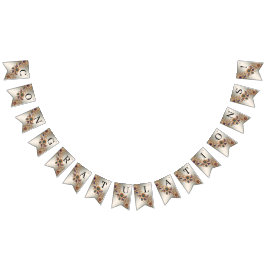 Elegant Guld Jewel Flowers Bunting Flagga