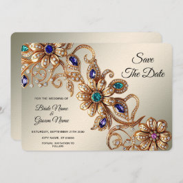 Elegant Guld judblommor Spara datum Spara Datumet