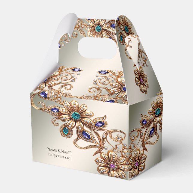 Elegant Guld judboxen Presentaskar (Framsidan Sidan)