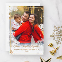 Elegant guld jul överlägg foto snöflinga