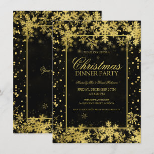 Elegant Guld jul Party Winter Snöflingor Inbjudningar