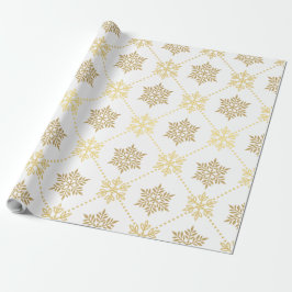 Elegant Guld jul Snöflingor Mönster Presentpapper