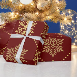 Elegant Guld jul Snöflingor Mönster Presentpapper