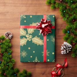 Elegant guld jul sömlös mönster – Lyx H Presentpapper