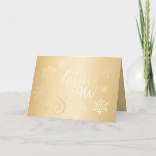 Elegant Guld julen Låt det snöa Snöflingor Kort