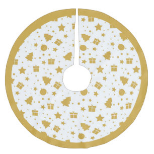 Elegant Guld Julgran-gåvor Julgransmatta Borstad Polyester