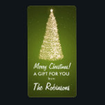 Elegant Guld Julgran Gift Märkre Grönt Fraktsedel<br><div class="desc">Elegant Guld Gift Märkre Red - Personlig favärde/present märkre med Guld Julgran Julgran motif och Grönt och God jul-text för familjen namn. Matchande produkter är tillgängliga.</div>