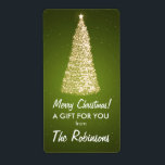 Elegant Guld Julgran Gift Märkre Grönt Fraktsedel<br><div class="desc">Elegant Guld Gift Märkre Red - Personlig favärde/present märkre med Guld Julgran Julgran motif och Grönt och God jul-text för familjen namn. Matchande produkter är tillgängliga.</div>
