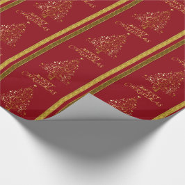 Elegant Guld Julgran Gift Wrap Presentpapper