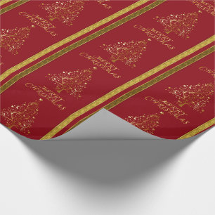 Elegant Guld Julgran Gift Wrap Presentpapper