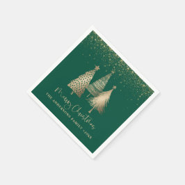 Elegant Guld Julgran Glitter Snö Pappersservett