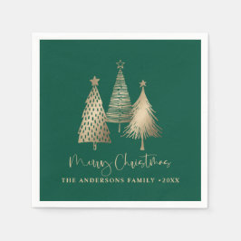 Elegant Guld Julgran God jul Pappersservett