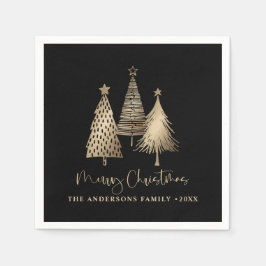 Elegant Guld Julgran God jul Pappersservett