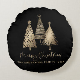 Elegant Guld Julgran God jul Rund Kudde